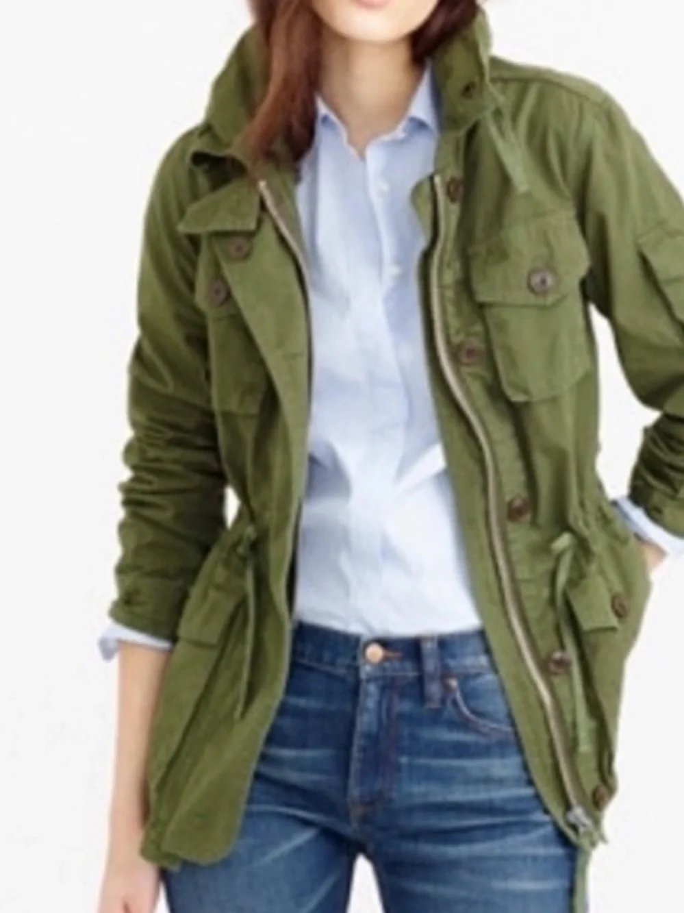 J. Crew Olive Green Field Military Drawstring Utility Jacket